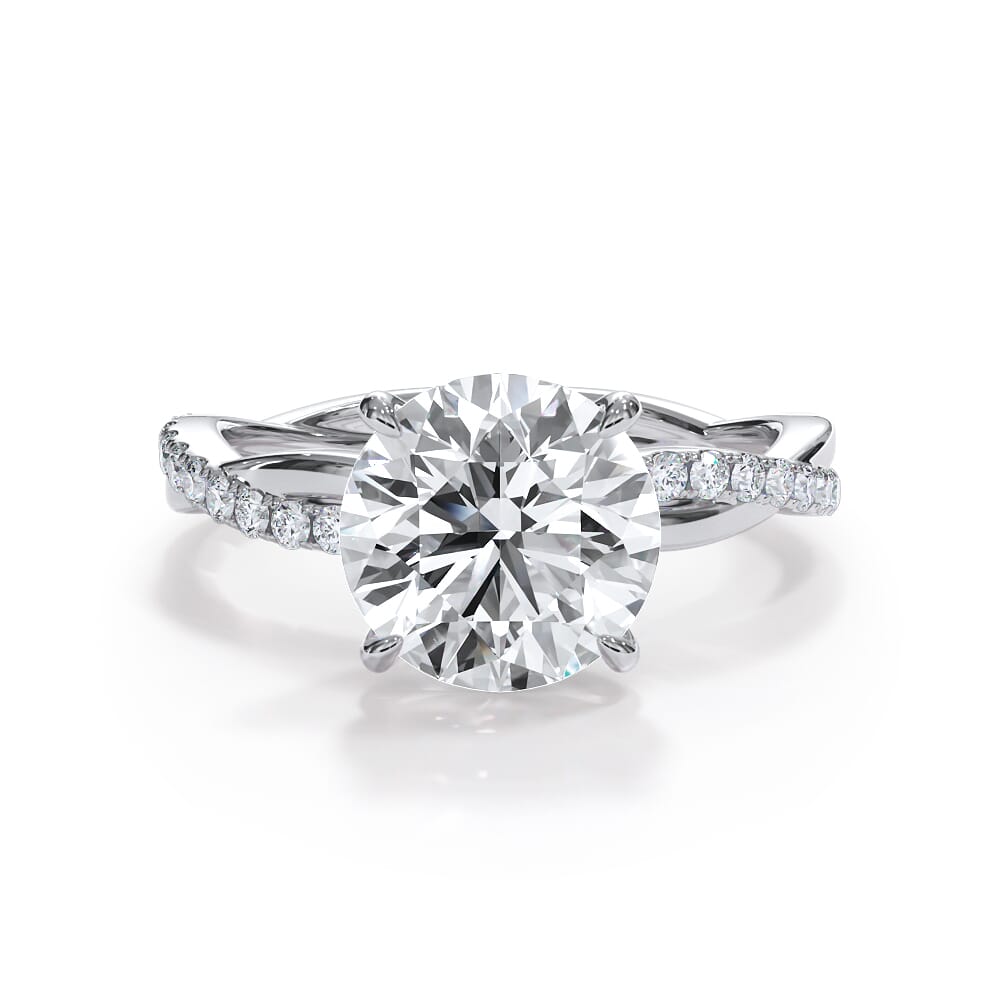 Platinum Bellora Pavé Twist Engagement Ring