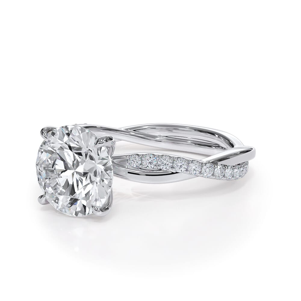 Platinum Bellora Pavé Twist Engagement Ring