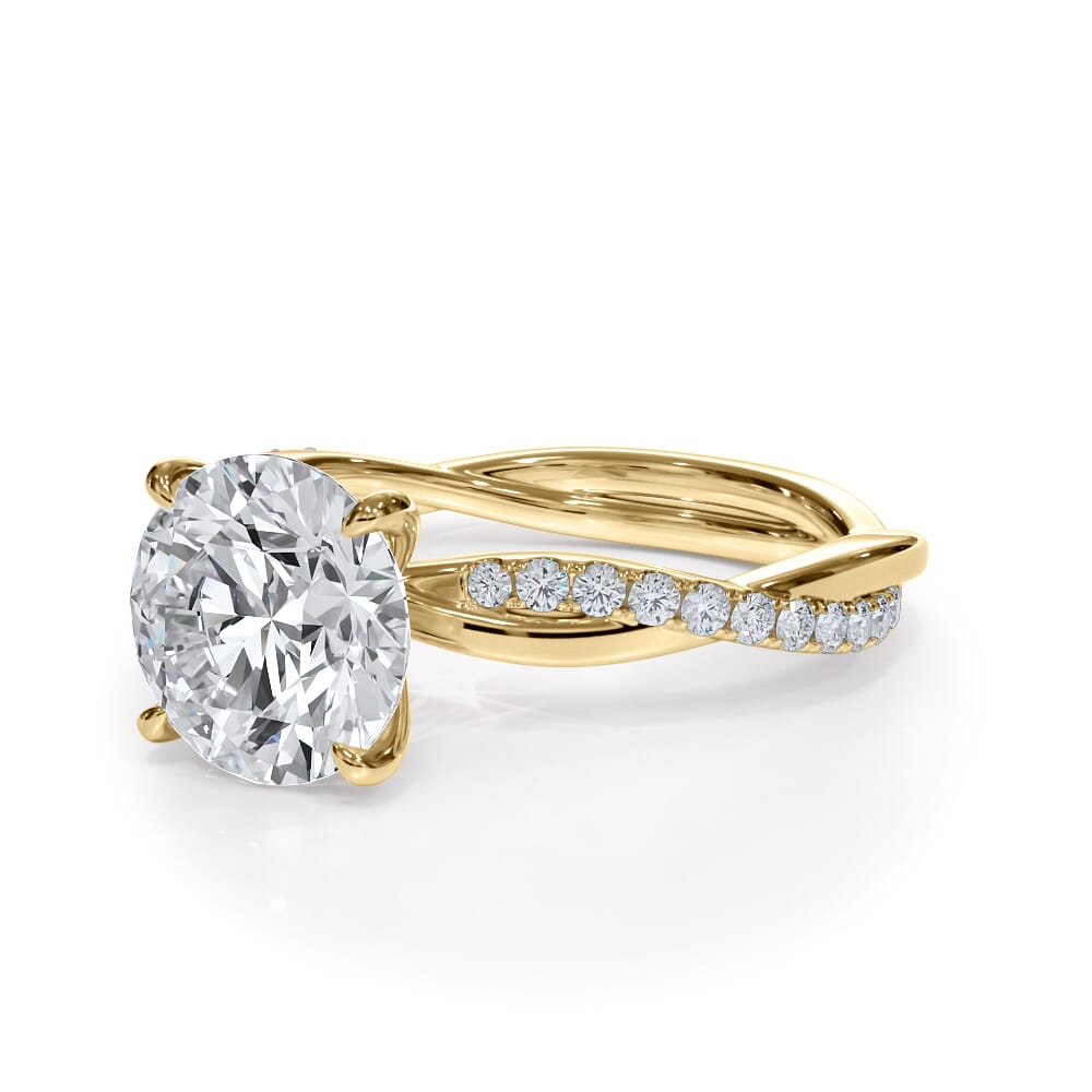 14K Yellow Gold Bellora Pavé Twist Engagement Ring