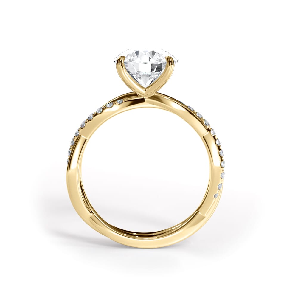 14K Yellow Gold Bellora Pavé Twist Engagement Ring