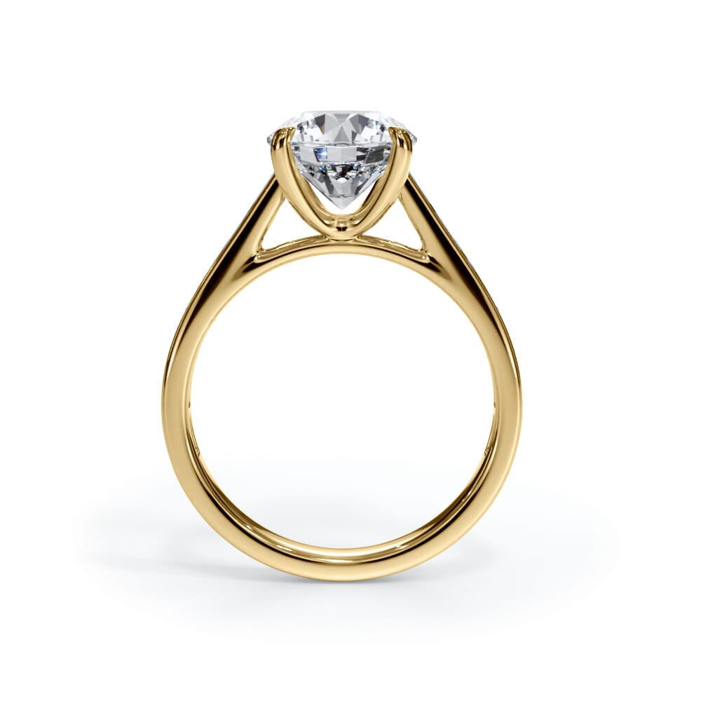 14K Yellow Gold Bellora Channel-Set Baguette Cathedral Engagement Ring