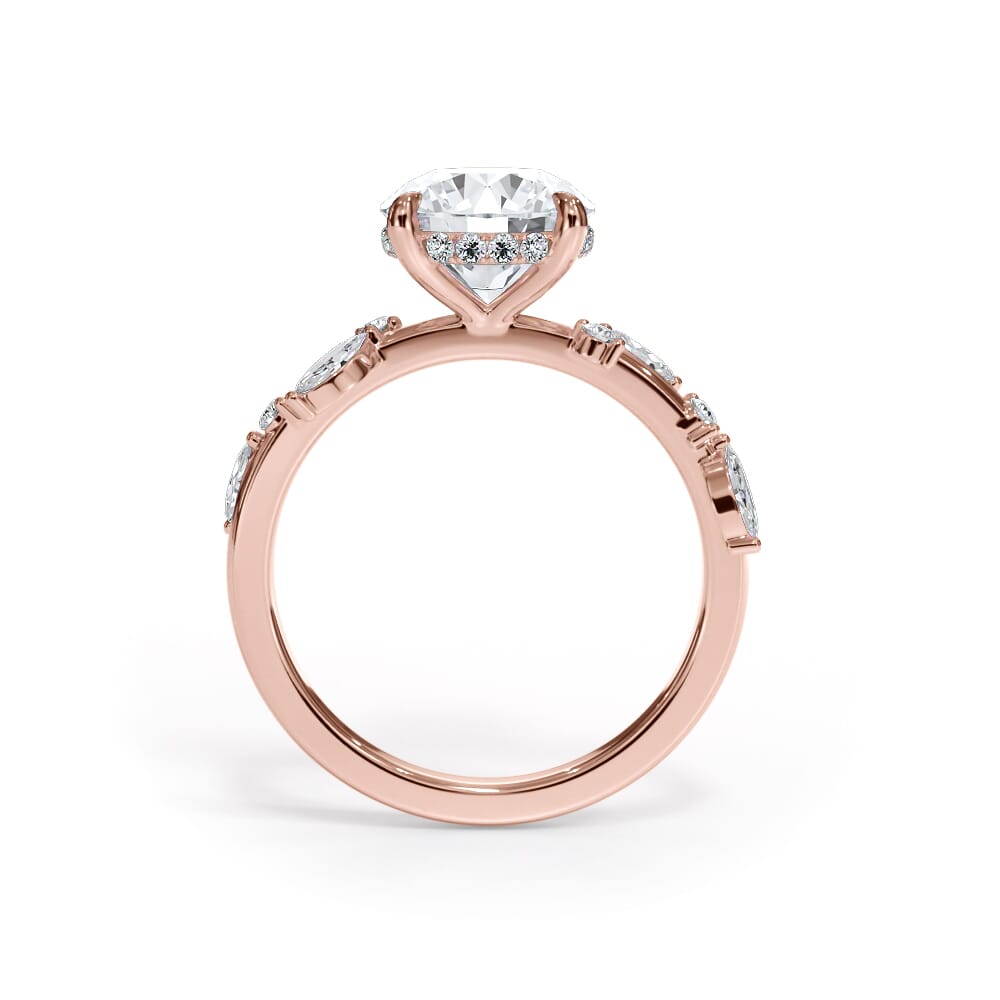 14K Rose Gold Autumn Cascade Diamond Engagement Ring