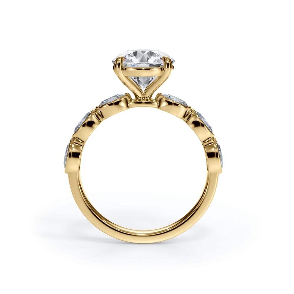 14K Yellow Gold Bellora Oval Lab Diamond Bezel Engagement Ring