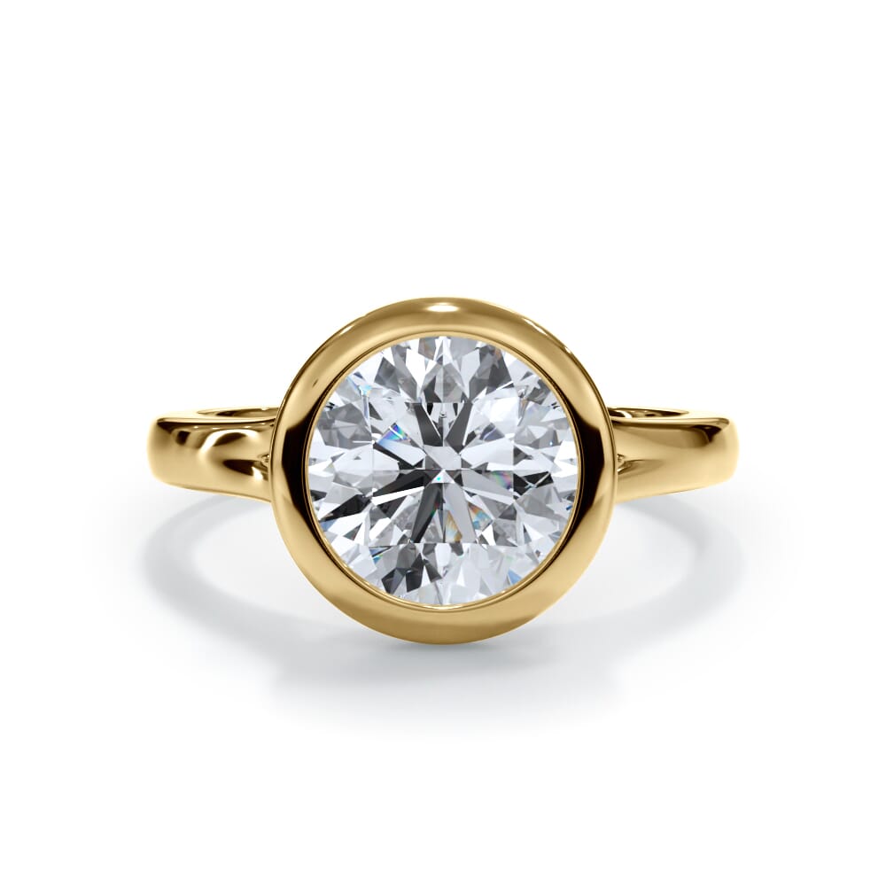 14K Yellow Gold Bellora Cathedral Bezel Engagement Ring 