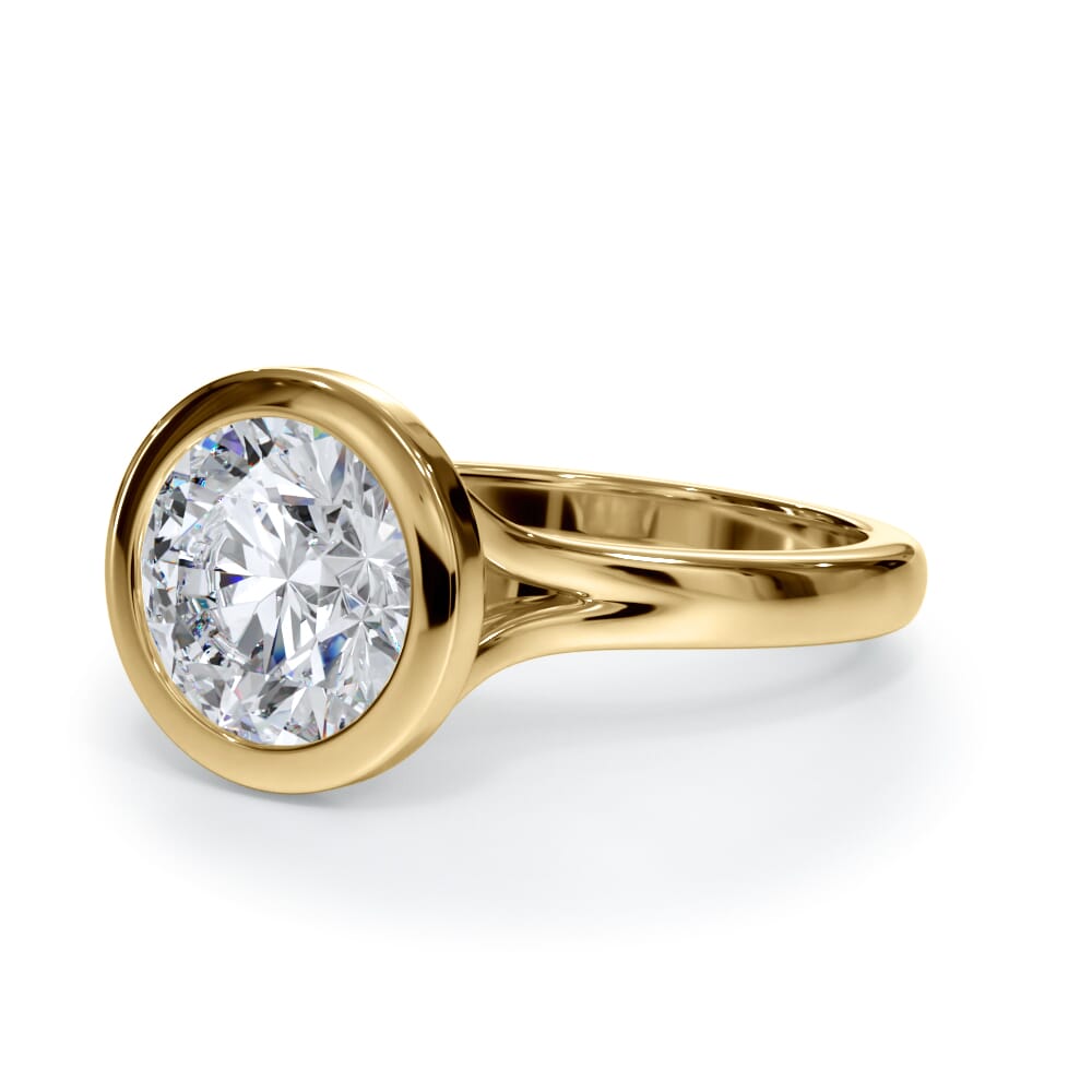 14K Yellow Gold Bellora Cathedral Bezel Engagement Ring 