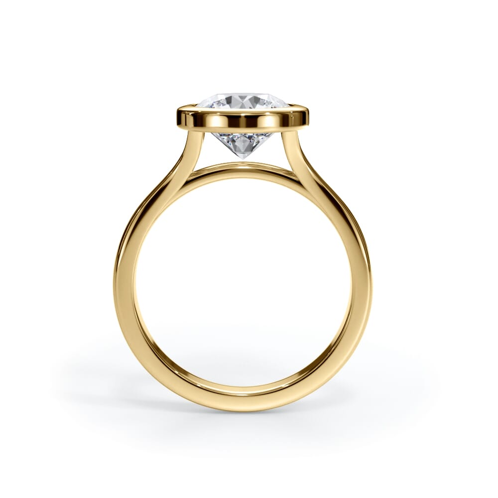 14K Yellow Gold Bellora Cathedral Bezel Engagement Ring 