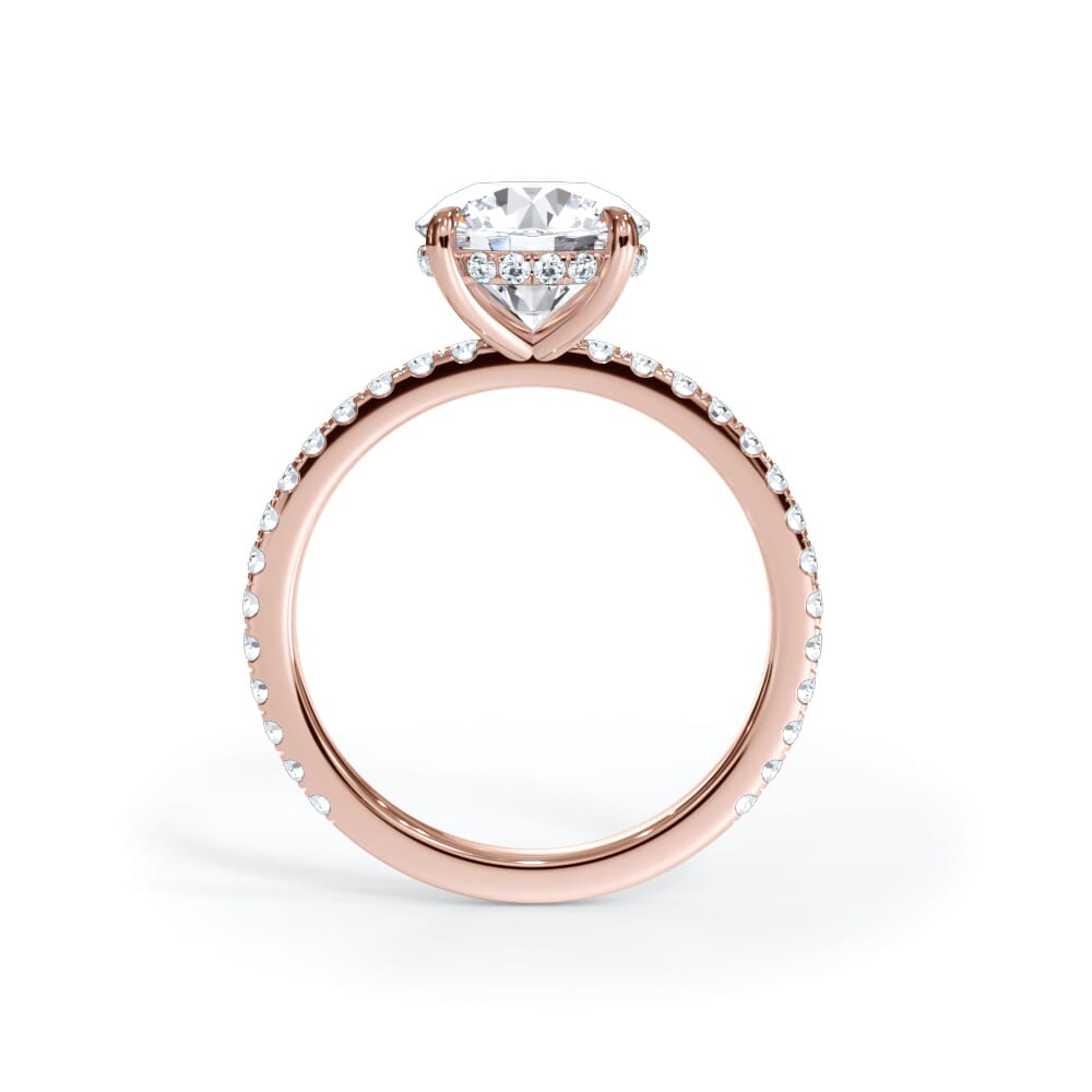 14K Rose Gold Bellora Pavé Hidden Halo Engagement Ring