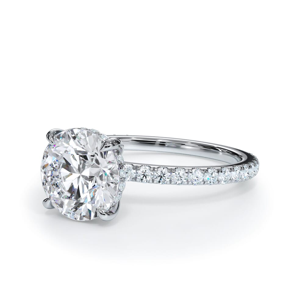 14K White Gold Bellora Pavé Hidden Halo Engagement Ring