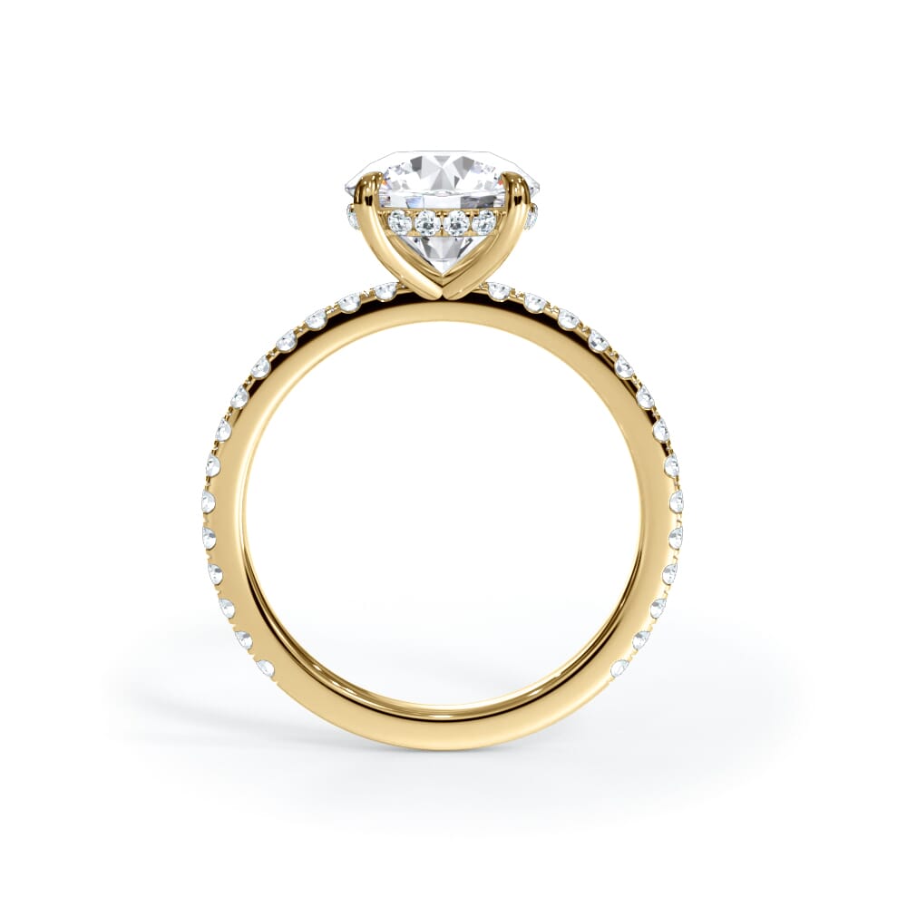 14K Yellow Gold Bellora Pavé Hidden Halo Engagement Ring