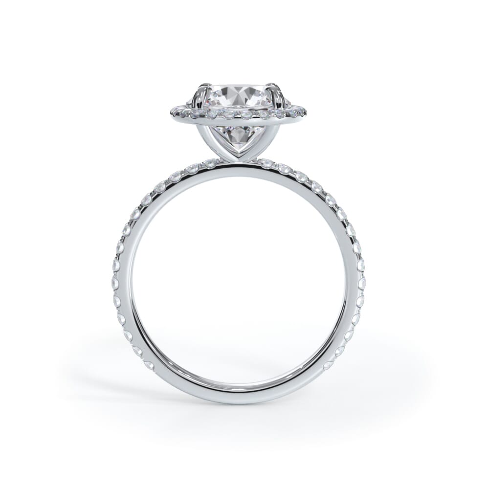 14K White Gold Bellora Pavé Halo Engagement Ring